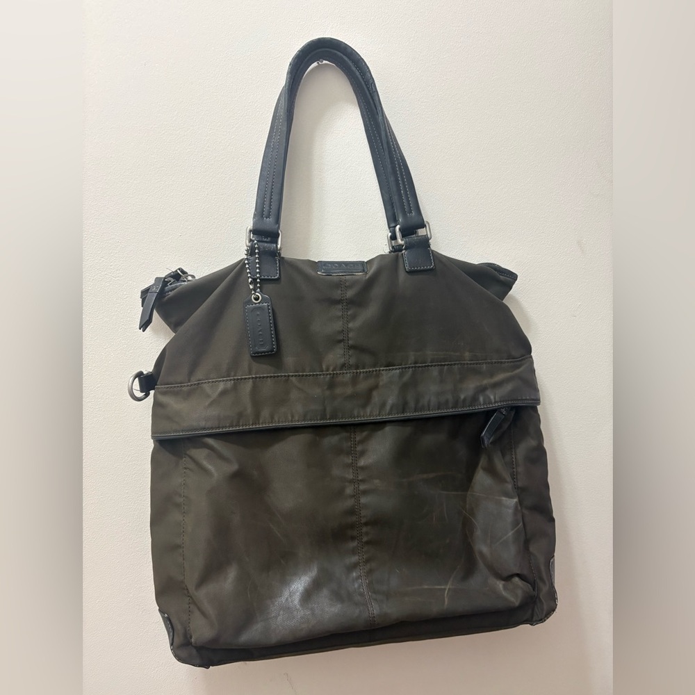 Coach *Project* Shoulder/ Tote Messenger Bag Nylon leather trim